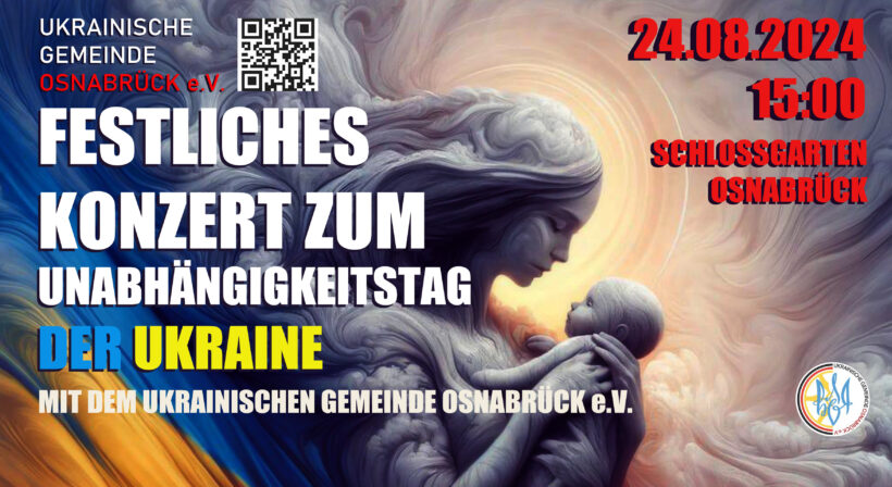 In diesem Jahr laden wir Sie ein, den Unabhängigkeitstag der Ukraine mitten im Herzen von Osnabrück zu feiern – im Schlossgarten. 24. August, Beginn 15:00 Uhr